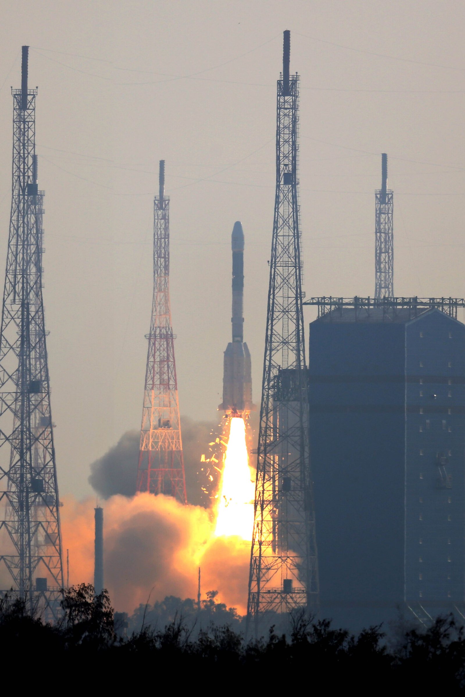 A GSLV rocket lifts off as seen from viewing distance at Sriharikota, the same vantage most public viewers get to watch ISRO launch live in person