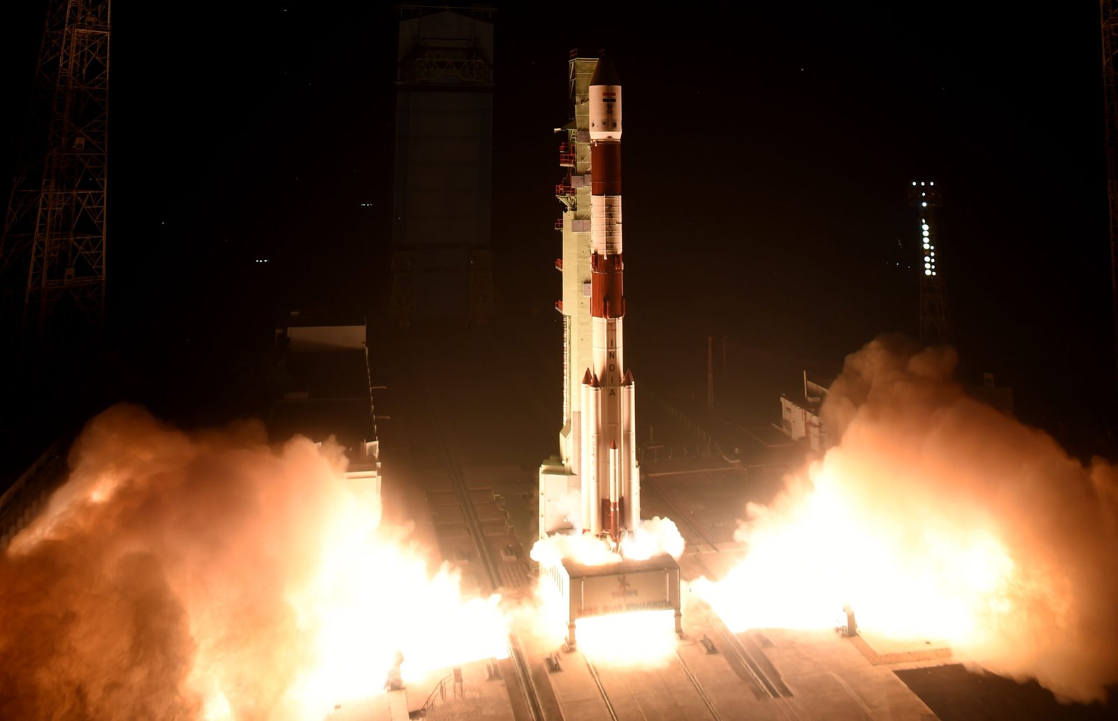 PSLV rocket lifting off from Sriharikota, the workhorse launch vehicle compared with SSLV