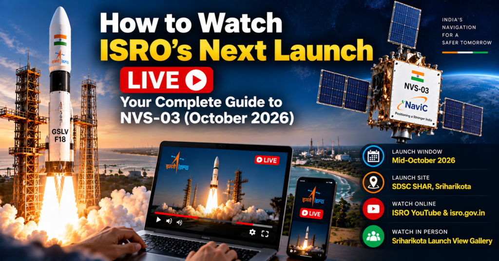 How to Watch ISRO’s Next Launch Live: Your Complete Guide to NVS-03 (October 2026)