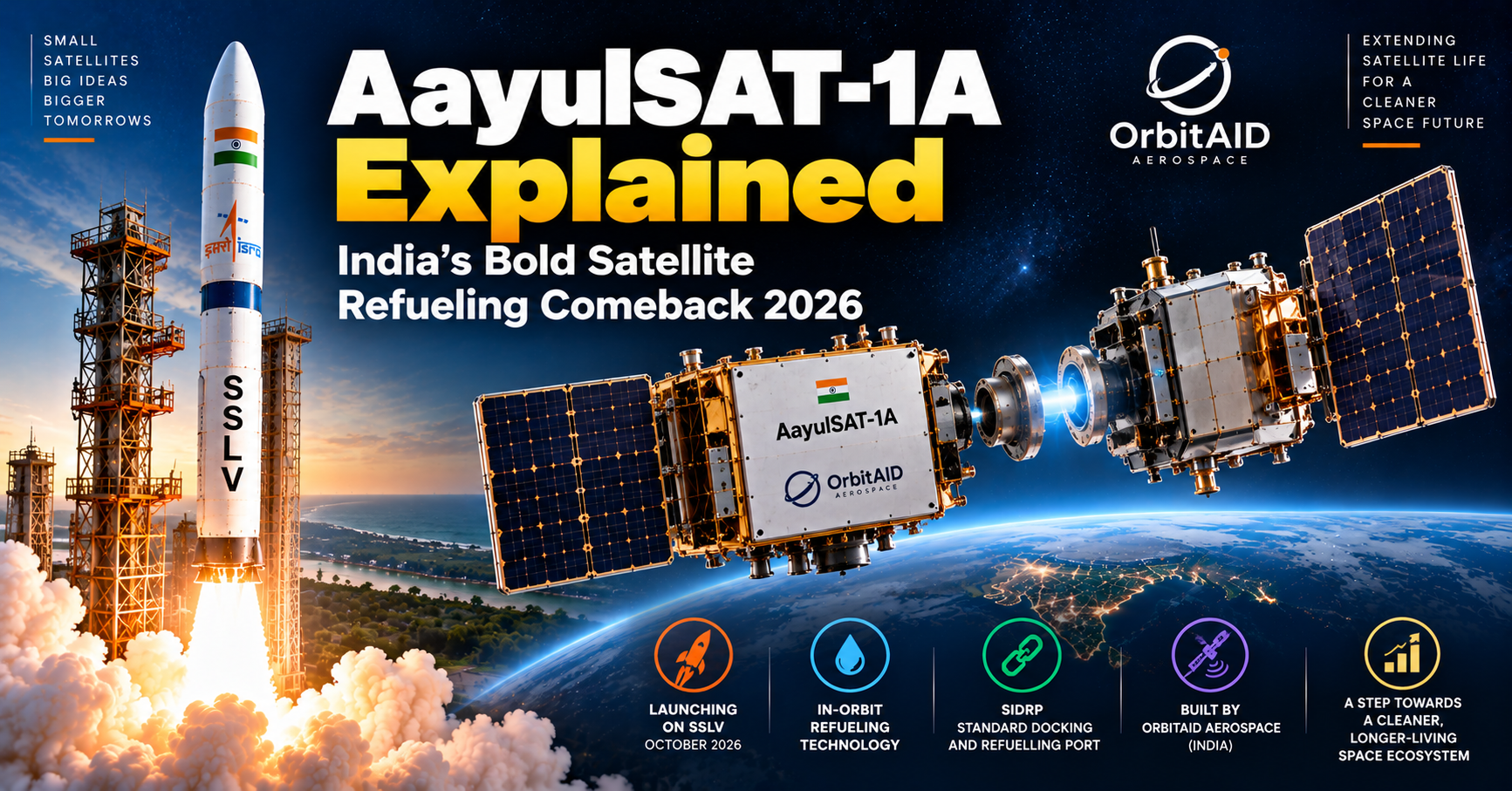 SSLV rocket carrying AayulSAT-1A satellite launches from Sriharikota